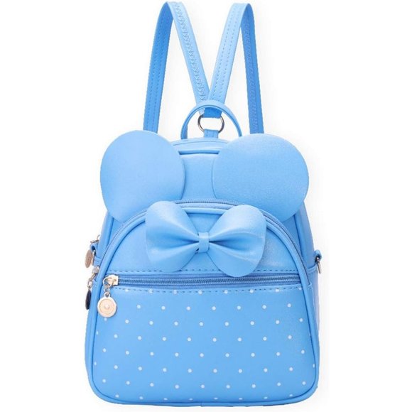 Bowknot Polka Dot Mini Backpack And Convertible Shoulder Bag Purse for Women - Picture 1 of 7